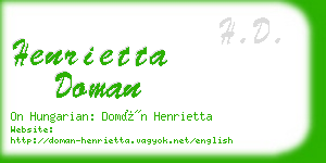 henrietta doman business card